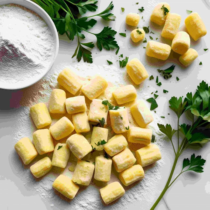 Gnocchi de mandioquinha com salsa