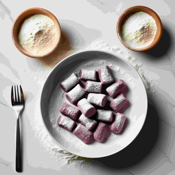 Gnocchi de batata-doce roxa