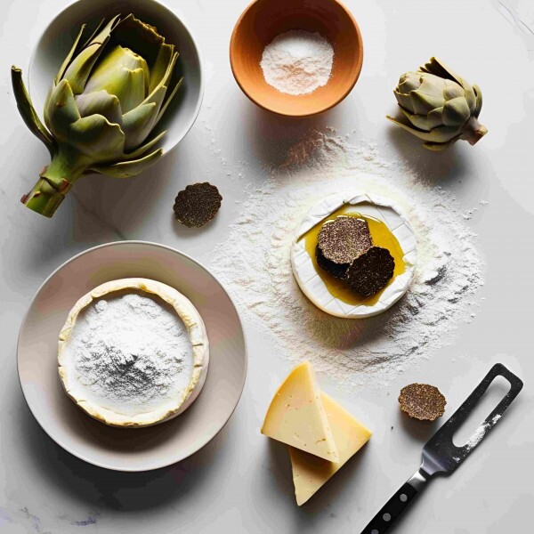 Brie com alcachofras ao tartufo