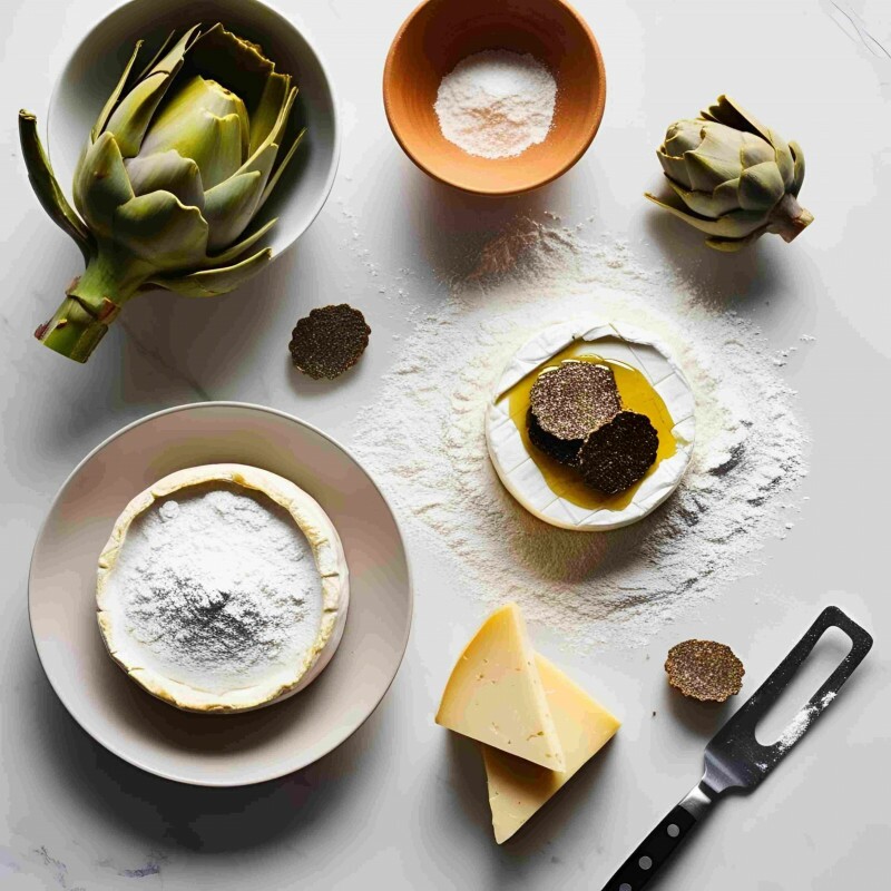 Brie com alcachofras ao tartufo