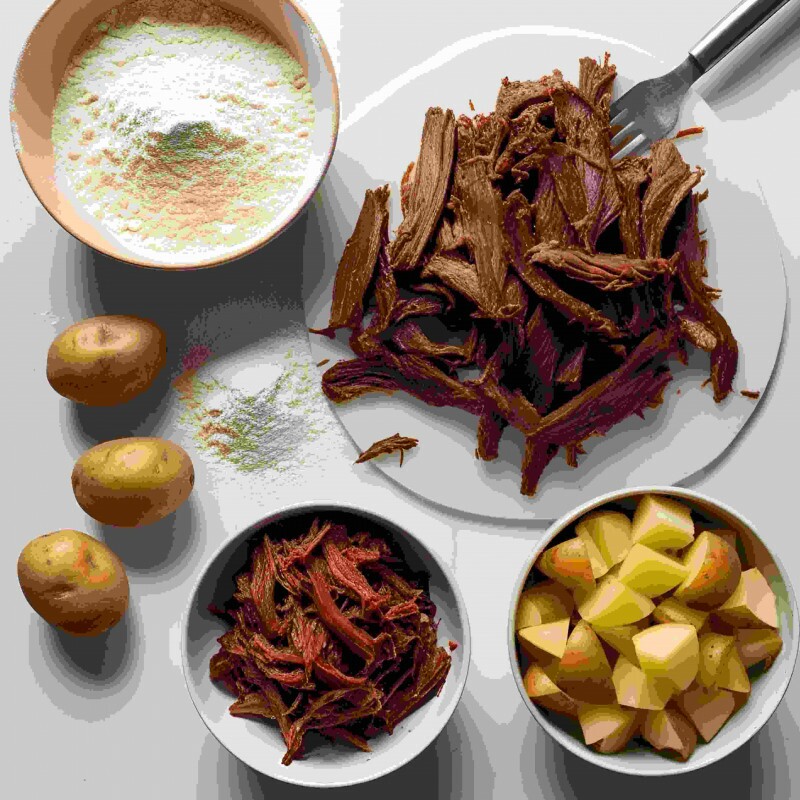 Carne seca com batata-doce