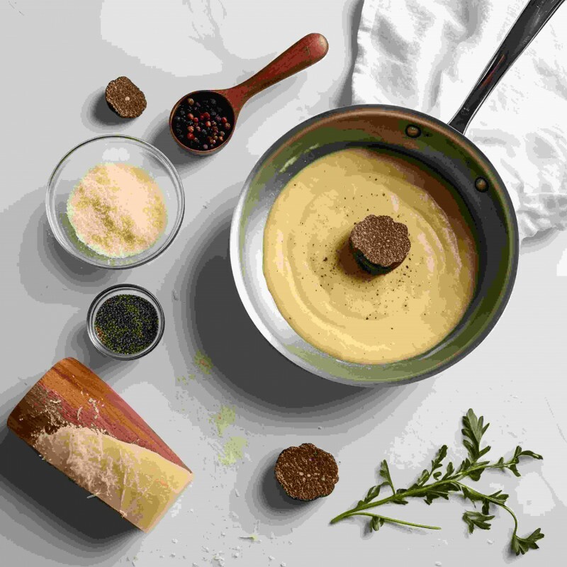 Molho cacio e pepe trufado