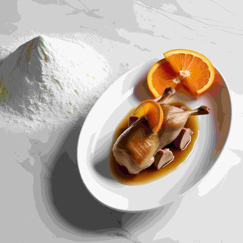 Pato confit com laranja