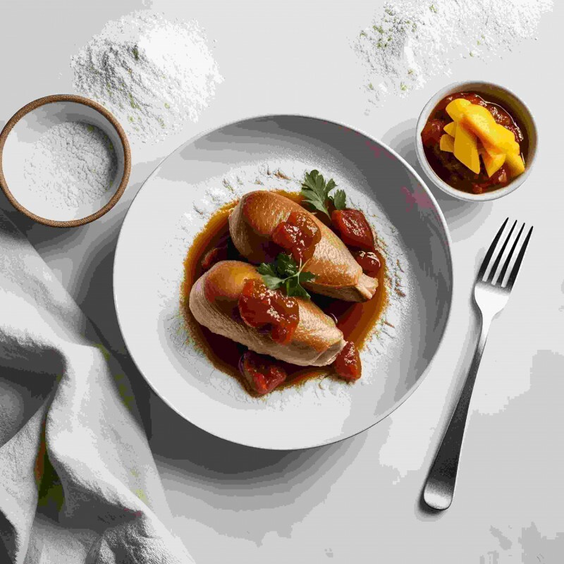 Pato ao chutney de manga